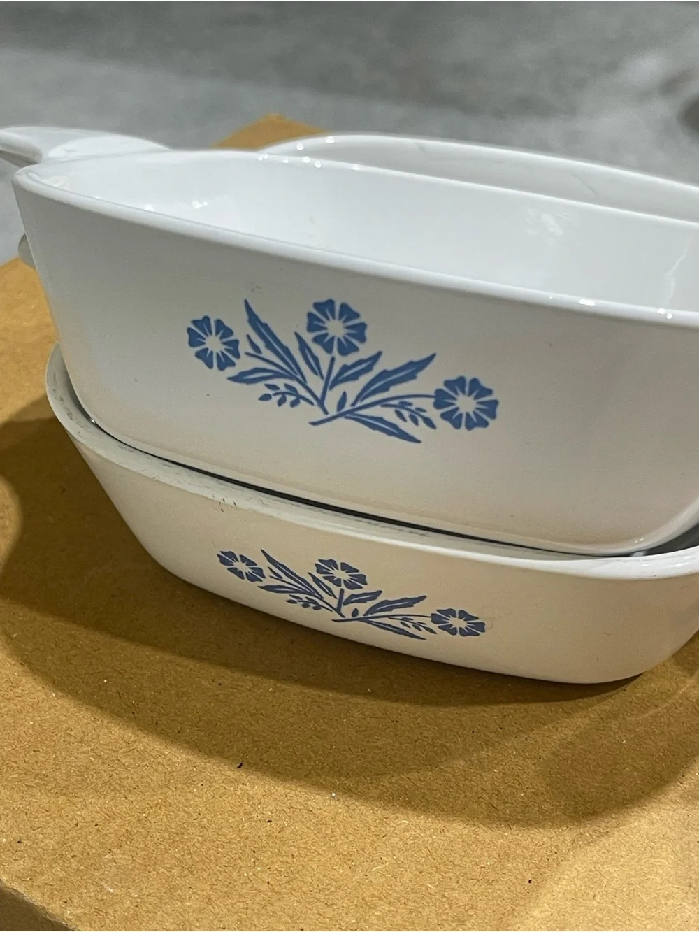 Corning Ware VTG Blue Cornflower Petite Pan P-41-B USA 12oz White Casserole (6)